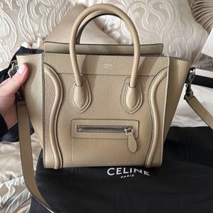 Celina nano luggage in drummed calfskin color